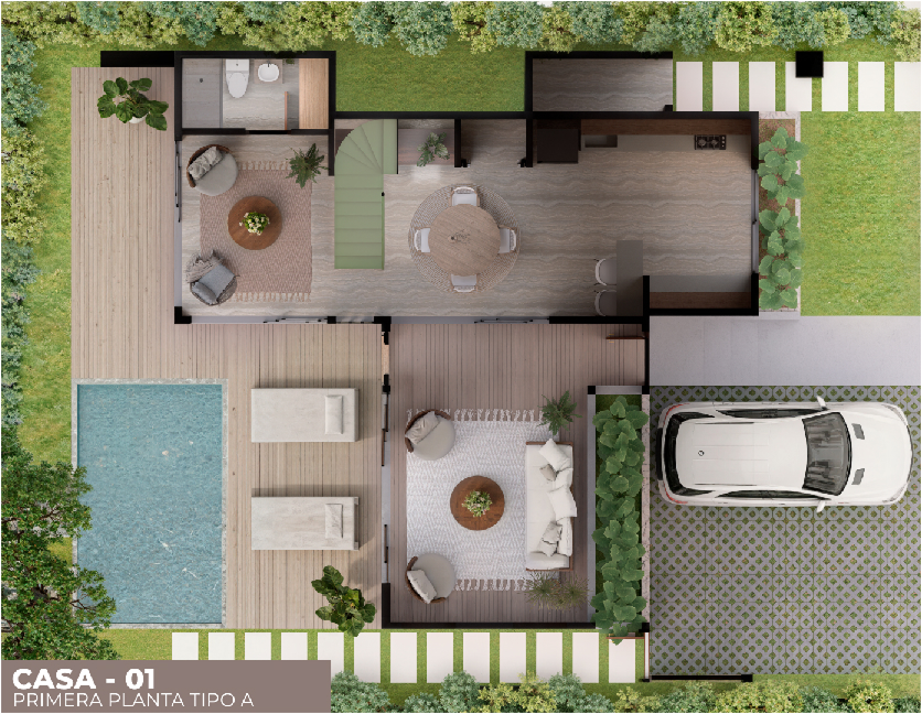 Plano modelo casa-tipo-1 de Ferrat By Mónaco- Etapa 2