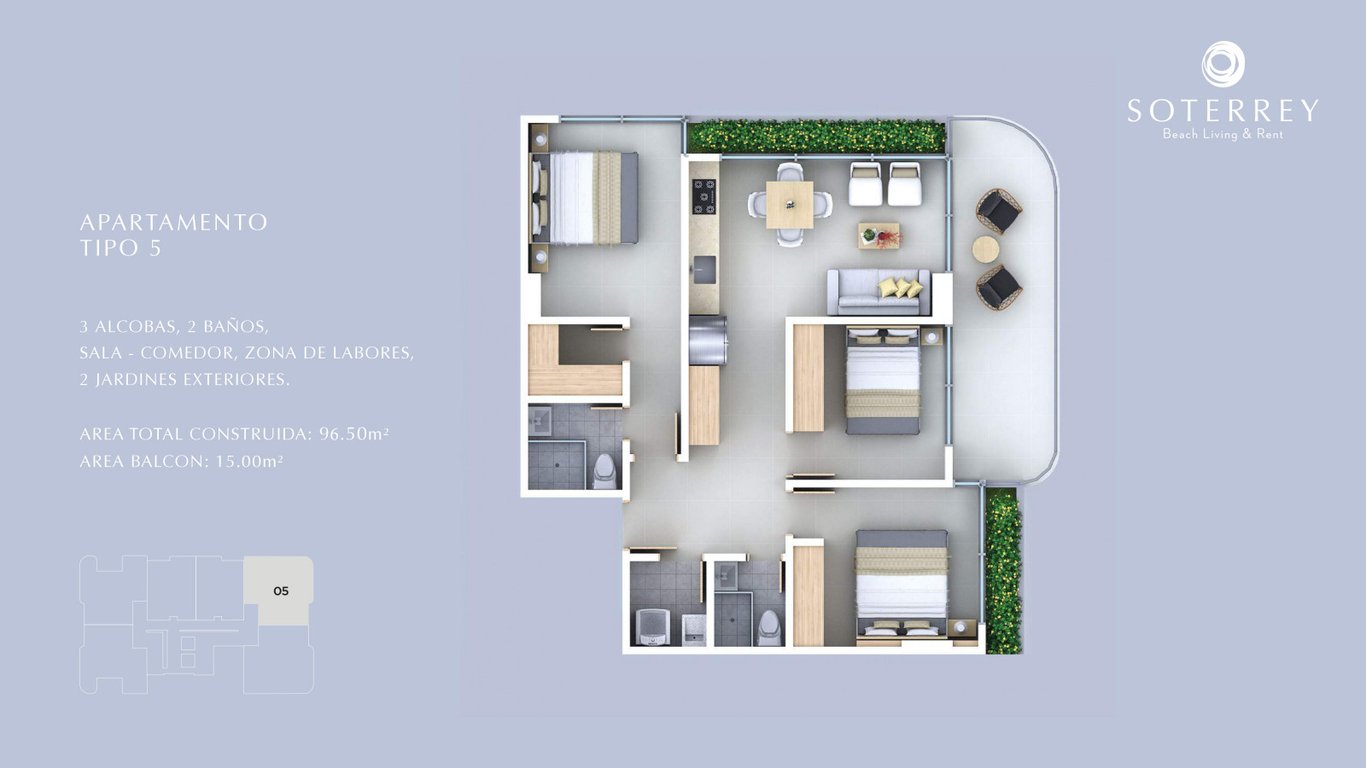 Plano modelo 5 de SOTERREY